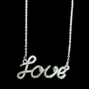 NIB with tags Lia Sophia Adjustable length Swarovski crystal LOVE necklace